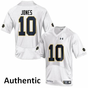 Men's University of Notre Dame #10 Alize Jones White Authentic Stitch Jersey 350116-320