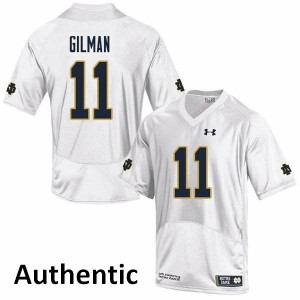 Mens University of Notre Dame #11 Alohi Gilman White Authentic Embroidery Jersey 506835-724