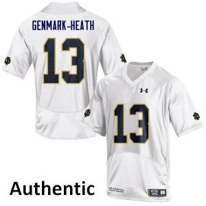 Men University of Notre Dame #13 Jordan Genmark-Heath White Authentic Embroidery Jerseys 797262-340