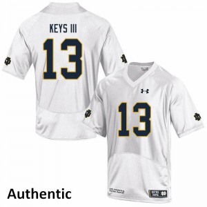 Men Notre Dame Fighting Irish #13 Lawrence Keys III White Authentic Player Jersey 886147-573
