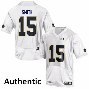 Men Notre Dame Fighting Irish #15 Cameron Smith White Authentic Embroidery Jerseys 962258-760