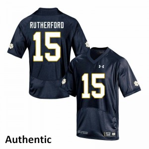 Men's Notre Dame #15 Isaiah Rutherford Navy Authentic Alumni Jerseys 678769-917
