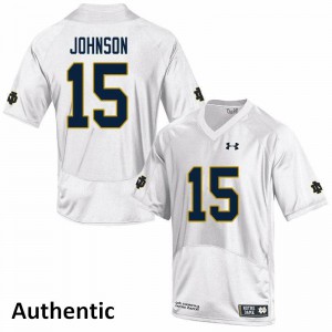 Men's Notre Dame #15 Jordan Johnson White Authentic College Jersey 867573-135