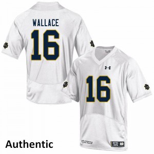 Men's Notre Dame #16 KJ Wallace White Authentic University Jersey 931281-208
