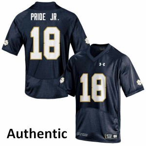 Men's University of Notre Dame #18 Troy Pride Jr. Navy Authentic Player Jerseys 806123-745