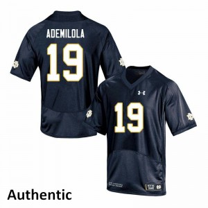 Men's UND #19 Justin Ademilola Navy Authentic Stitched Jerseys 618712-490