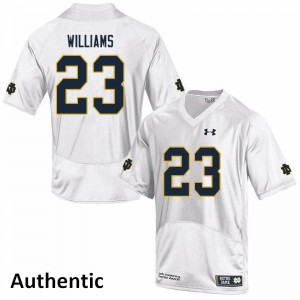 Men's Notre Dame #23 Kyren Williams White Authentic High School Jerseys 506014-630