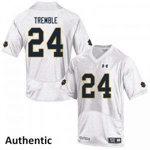 Men's UND #24 Tommy Tremble White Authentic NCAA Jerseys 248478-110