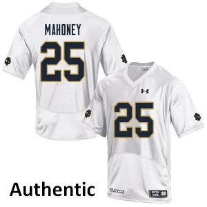 Men's Notre Dame #25 John Mahoney White Authentic Stitched Jerseys 833438-779