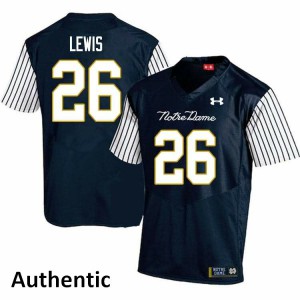 Men Notre Dame #26 Clarence Lewis Navy Blue Alternate Authentic Player Jersey 238771-509