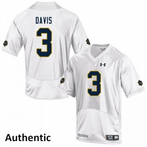 Men UND #3 Avery Davis White Authentic Stitch Jersey 111000-878