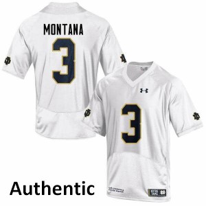 Men's University of Notre Dame #3 Joe Montana White Authentic Alumni Jersey 902144-215