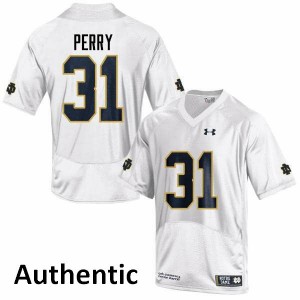 Men Notre Dame #31 Spencer Perry White Authentic Official Jerseys 333040-567