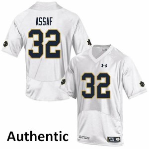 Men's Notre Dame #32 Mick Assaf White Authentic Official Jersey 863379-532