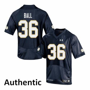 Mens University of Notre Dame #36 Brian Ball Navy Authentic Official Jersey 662818-460