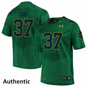 Mens Notre Dame Fighting Irish #37 Henry Cook Green Authentic Official Jerseys 526823-272