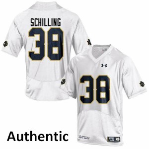 Men UND #38 Christopher Schilling White Authentic NCAA Jerseys 631514-192