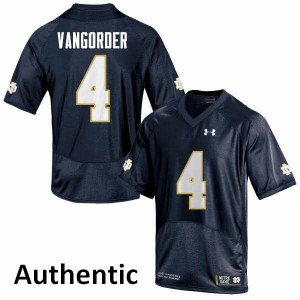 Men's University of Notre Dame #4 Montgomery VanGorder Navy Blue Authentic Stitched Jerseys 169435-419