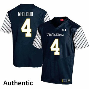 Mens Irish #4 Nick McCloud Navy Blue Alternate Authentic NCAA Jersey 629517-148