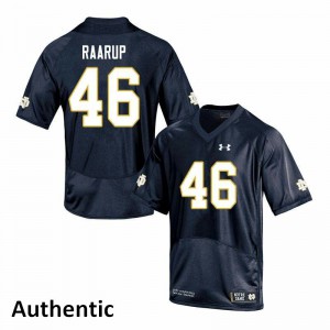 Mens Notre Dame #46 Axel Raarup Navy Authentic Player Jerseys 440986-144
