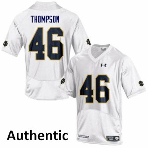 Mens University of Notre Dame #46 Jimmy Thompson White Authentic Football Jerseys 111477-353