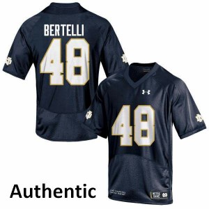 Men's Notre Dame #48 Angelo Bertelli Navy Blue Authentic Football Jerseys 935341-167