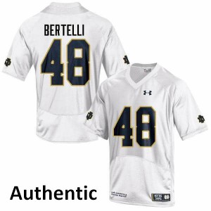 Men's Fighting Irish #48 Angelo Bertelli White Authentic Embroidery Jerseys 622128-561