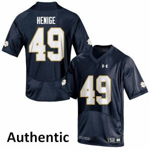 Men's University of Notre Dame #49 Jack Henige Navy Authentic Alumni Jerseys 321531-492