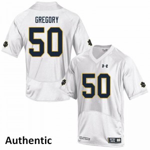 Men Fighting Irish #50 Reed Gregory White Authentic College Jerseys 528151-942
