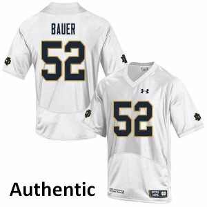 Mens University of Notre Dame #52 Bo Bauer White Authentic Official Jersey 287252-129