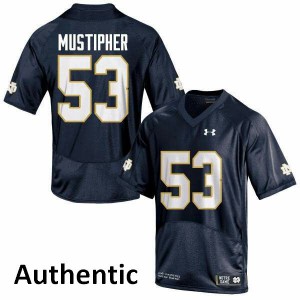 Men's Fighting Irish #53 Sam Mustipher Navy Blue Authentic Embroidery Jersey 635840-229