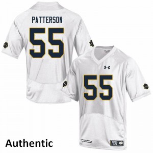 Mens University of Notre Dame #55 Jarrett Patterson White Authentic High School Jerseys 711590-263