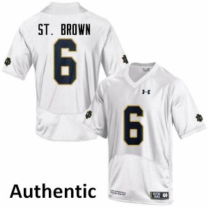 Men's Notre Dame Fighting Irish #6 Equanimeous St. Brown White Authentic Football Jerseys 940313-457