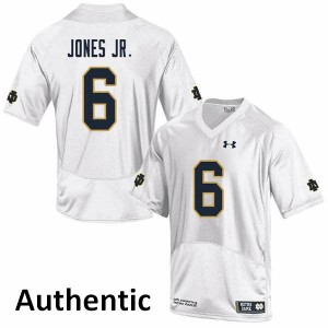 Men Notre Dame #6 Tony Jones Jr. White Authentic Stitch Jerseys 590375-861