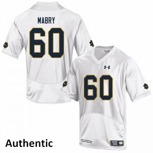 Men Fighting Irish #60 Cole Mabry White Authentic Official Jerseys 304272-506