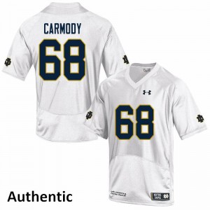 Men University of Notre Dame #68 Michael Carmody White Authentic Stitched Jersey 242829-962