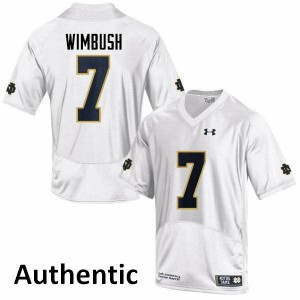 Mens UND #7 Brandon Wimbush White Authentic Football Jerseys 324569-643