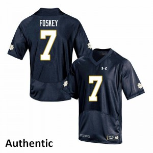 Men's Notre Dame #7 Isaiah Foskey Navy Authentic Stitched Jerseys 162028-336