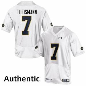 Men's Notre Dame #7 Joe Theismann White Authentic Stitched Jerseys 882726-753