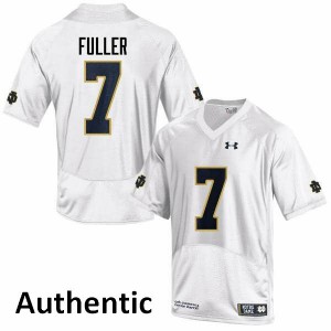 Men's Irish #7 Will Fuller White Authentic Stitch Jerseys 351127-976