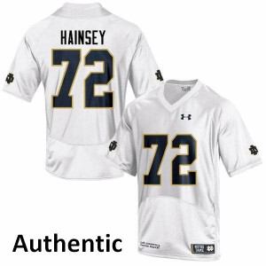 Men's University of Notre Dame #72 Robert Hainsey White Authentic Stitched Jerseys 322332-424