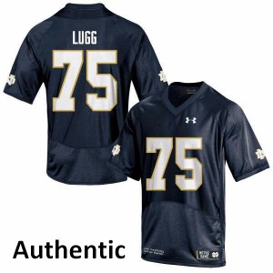 Mens Notre Dame #75 Josh Lugg Navy Authentic College Jersey 173892-827