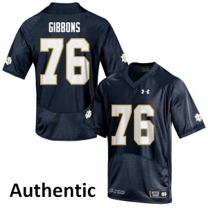 Men's Notre Dame #76 Dillan Gibbons Navy Authentic Stitched Jerseys 435101-849