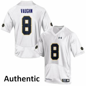 Mens Notre Dame #8 Donte Vaughn White Authentic High School Jersey 307217-211