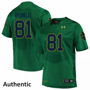 Men's University of Notre Dame #81 Jay Brunelle Green Authentic College Jersey 605824-375
