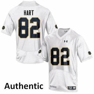 Men UND #82 Leon Hart White Authentic Stitch Jerseys 253657-937