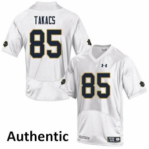Men Notre Dame #85 George Takacs White Authentic Player Jersey 751487-867