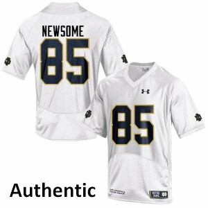 Mens University of Notre Dame #85 Tyler Newsome White Authentic University Jersey 784039-703