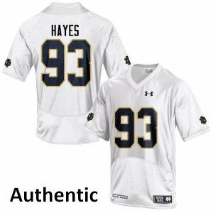 Mens University of Notre Dame #93 Jay Hayes White Authentic University Jersey 288741-848