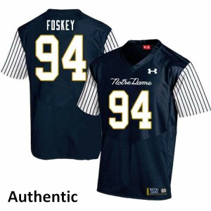 Men UND #94 Isaiah Foskey Navy Blue Alternate Authentic Stitch Jersey 807518-128